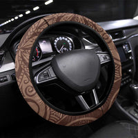 Tahiti Islands Polynesian Plumeria Steering Wheel Cover Tahitian Vahine 'Ote'a - Beige LT7 Universal Fit Beige - Polynesian Pride
