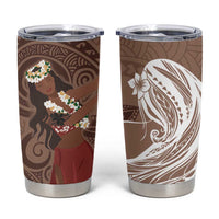 Tahiti Islands Polynesian Plumeria Tumbler Cup Tahitian Vahine 'Ote'a - Beige LT7 Beige - Polynesian Pride