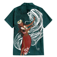 Tahiti Islands Polynesian Plumeria Family Matching Mermaid Dress and Hawaiian Shirt Tahitian Vahine 'Ote'a - Teal LT7 - Polynesian Pride