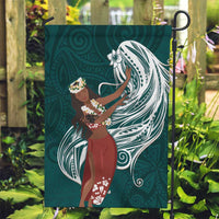 Tahiti Islands Polynesian Plumeria Garden Flag Tahitian Vahine 'Ote'a - Teal LT7 Garden Flag Teal - Polynesian Pride
