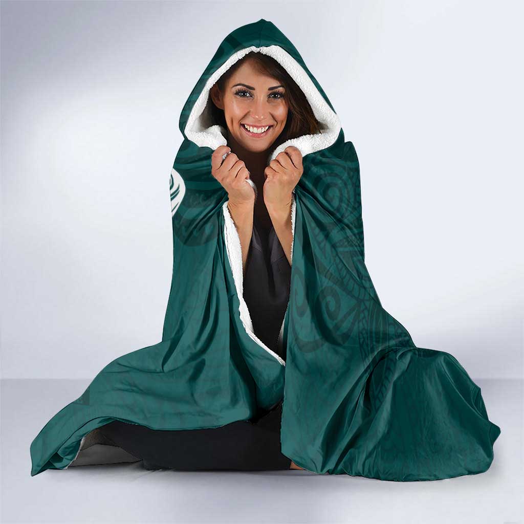 Tahiti Islands Polynesian Plumeria Hooded Blanket Tahitian Vahine 'Ote'a - Teal LT7 - Polynesian Pride