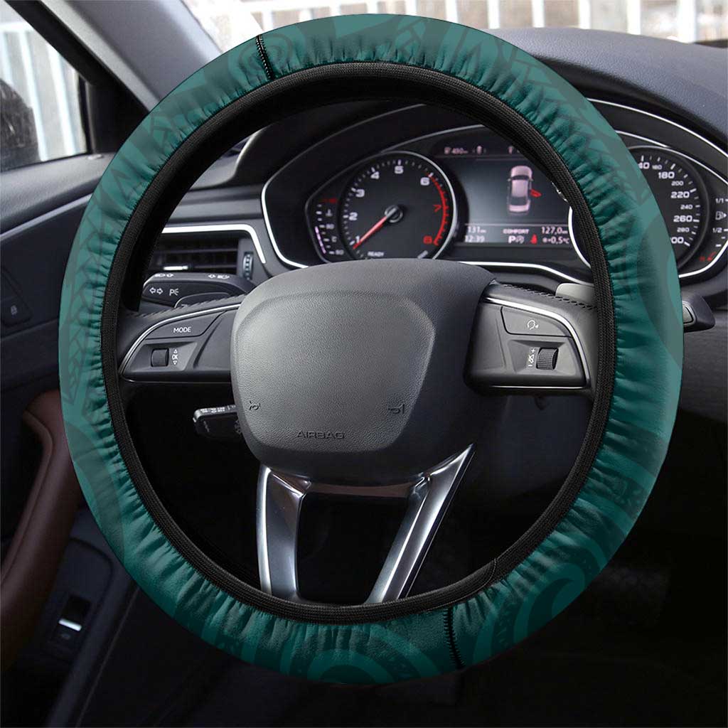 Tahiti Islands Polynesian Plumeria Steering Wheel Cover Tahitian Vahine 'Ote'a - Teal LT7 - Polynesian Pride