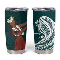 Tahiti Islands Polynesian Plumeria Tumbler Cup Tahitian Vahine 'Ote'a - Teal LT7 Teal - Polynesian Pride