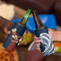 Tahiti Islands Polynesian Plumeria 4 in 1 Can Cooler Tumbler Tahitian Vahine 'Ote'a - Navy Blue LT7 - Polynesian Pride