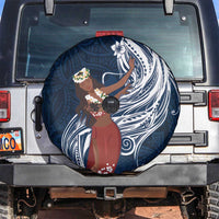 Tahiti Islands Polynesian Plumeria Spare Tire Cover Tahitian Vahine 'Ote'a - Navy Blue LT7 Blue - Polynesian Pride