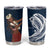 Tahiti Islands Polynesian Plumeria Tumbler Cup Tahitian Vahine 'Ote'a - Navy Blue