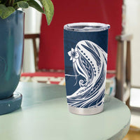 Tahiti Islands Polynesian Plumeria Tumbler Cup Tahitian Vahine 'Ote'a - Navy Blue LT7 - Polynesian Pride