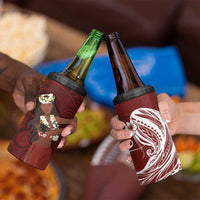 Tahiti Islands Polynesian Plumeria 4 in 1 Can Cooler Tumbler Tahitian Vahine 'Ote'a - Scarlet LT7 - Polynesian Pride