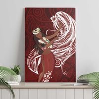 Tahiti Islands Polynesian Plumeria Canvas Wall Art Tahitian Vahine 'Ote'a - Scarlet LT7 - Polynesian Pride