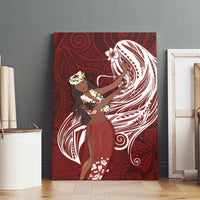 Tahiti Islands Polynesian Plumeria Canvas Wall Art Tahitian Vahine 'Ote'a - Scarlet LT7 - Polynesian Pride