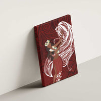 Tahiti Islands Polynesian Plumeria Canvas Wall Art Tahitian Vahine 'Ote'a - Scarlet LT7 - Polynesian Pride