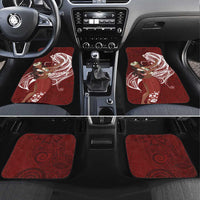 Tahiti Islands Polynesian Plumeria Car Mats Tahitian Vahine 'Ote'a - Scarlet LT7 Set 4pcs Red - Polynesian Pride