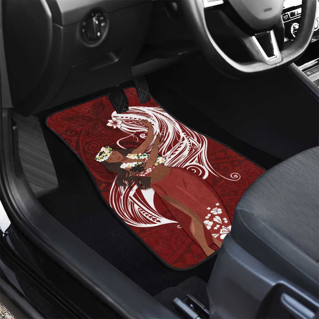 Tahiti Islands Polynesian Plumeria Car Mats Tahitian Vahine 'Ote'a - Scarlet LT7 - Polynesian Pride
