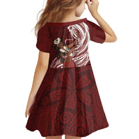 Tahiti Islands Polynesian Plumeria Family Matching Off Shoulder Maxi Dress and Hawaiian Shirt Tahitian Vahine 'Ote'a - Scarlet LT7 - Polynesian Pride