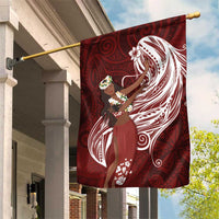 Tahiti Islands Polynesian Plumeria Garden Flag Tahitian Vahine 'Ote'a - Scarlet LT7 House Flag Red - Polynesian Pride
