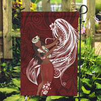 Tahiti Islands Polynesian Plumeria Garden Flag Tahitian Vahine 'Ote'a - Scarlet LT7 Garden Flag Red - Polynesian Pride