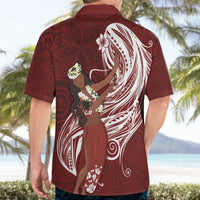 Tahiti Islands Polynesian Plumeria Hawaiian Shirt Tahitian Vahine 'Ote'a - Scarlet LT7 - Polynesian Pride