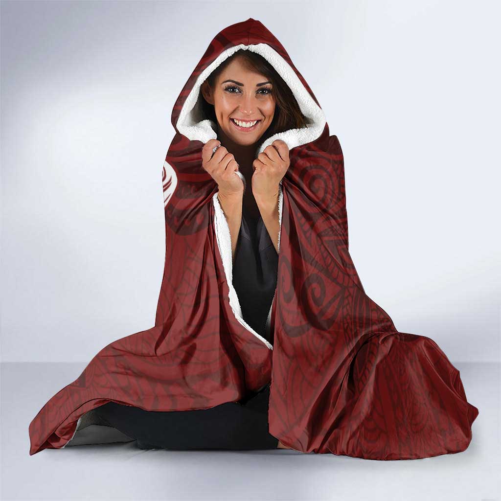 Tahiti Islands Polynesian Plumeria Hooded Blanket Tahitian Vahine 'Ote'a - Scarlet LT7 - Polynesian Pride