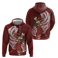 Tahiti Islands Polynesian Plumeria Hoodie Tahitian Vahine 'Ote'a - Scarlet LT7 - Polynesian Pride
