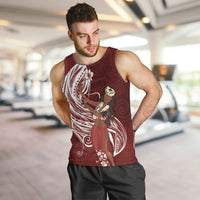 Tahiti Islands Polynesian Plumeria Men Tank Top Tahitian Vahine 'Ote'a - Scarlet LT7 Red - Polynesian Pride