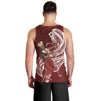 Tahiti Islands Polynesian Plumeria Men Tank Top Tahitian Vahine 'Ote'a - Scarlet LT7 - Polynesian Pride