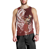 Tahiti Islands Polynesian Plumeria Men Tank Top Tahitian Vahine 'Ote'a - Scarlet LT7 - Polynesian Pride