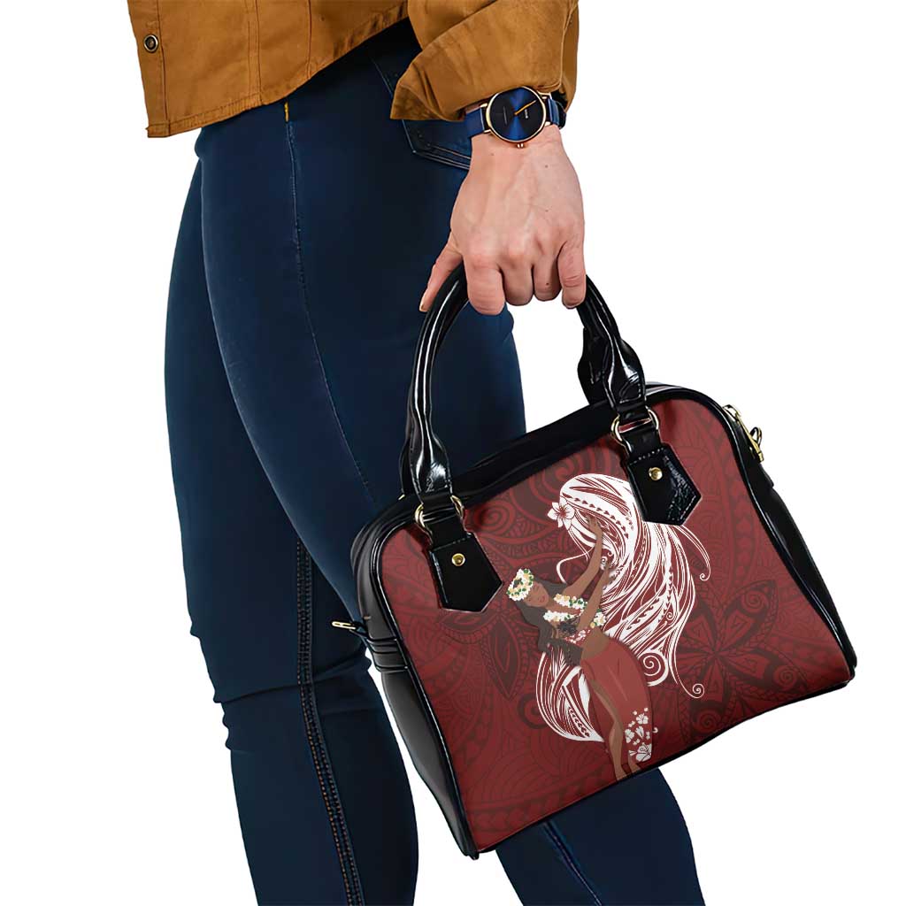 Tahiti Islands Polynesian Plumeria Shoulder Handbag Tahitian Vahine 'Ote'a - Scarlet LT7 - Polynesian Pride
