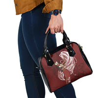 Tahiti Islands Polynesian Plumeria Shoulder Handbag Tahitian Vahine 'Ote'a - Scarlet LT7 - Polynesian Pride