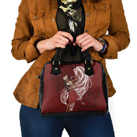 Tahiti Islands Polynesian Plumeria Shoulder Handbag Tahitian Vahine 'Ote'a - Scarlet LT7 - Polynesian Pride