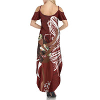 Tahiti Islands Polynesian Plumeria Summer Maxi Dress Tahitian Vahine 'Ote'a - Scarlet LT7 - Polynesian Pride