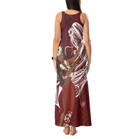 Tahiti Islands Polynesian Plumeria Tank Maxi Dress Tahitian Vahine 'Ote'a - Scarlet LT7 - Polynesian Pride