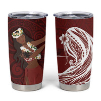 Tahiti Islands Polynesian Plumeria Tumbler Cup Tahitian Vahine 'Ote'a - Scarlet LT7 Red - Polynesian Pride