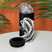 Tahiti Islands Polynesian Plumeria 4 in 1 Can Cooler Tumbler Tahitian Vahine 'Ote'a - Black LT7 - Polynesian Pride