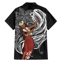 Tahiti Islands Polynesian Plumeria Family Matching Off Shoulder Maxi Dress and Hawaiian Shirt Tahitian Vahine 'Ote'a - Black LT7 - Polynesian Pride