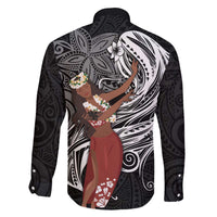 Tahiti Islands Polynesian Plumeria Family Matching Puletasi and Hawaiian Shirt Tahitian Vahine 'Ote'a - Black LT7 - Polynesian Pride