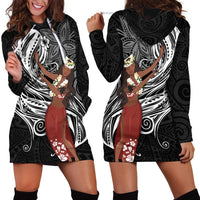 Tahiti Islands Polynesian Plumeria Hoodie Dress Tahitian Vahine 'Ote'a - Black LT7 - Polynesian Pride