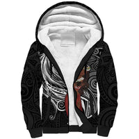 Tahiti Islands Polynesian Plumeria Sherpa Hoodie Tahitian Vahine 'Ote'a - Black LT7 Unisex Black - Polynesian Pride