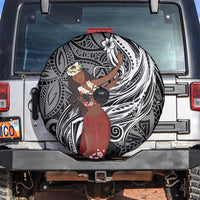 Tahiti Islands Polynesian Plumeria Spare Tire Cover Tahitian Vahine 'Ote'a - Black LT7 Black - Polynesian Pride