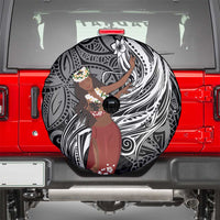 Tahiti Islands Polynesian Plumeria Spare Tire Cover Tahitian Vahine 'Ote'a - Black LT7 - Polynesian Pride