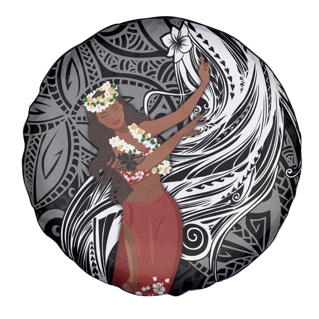 Tahiti Islands Polynesian Plumeria Spare Tire Cover Tahitian Vahine 'Ote'a - Black LT7 - Polynesian Pride