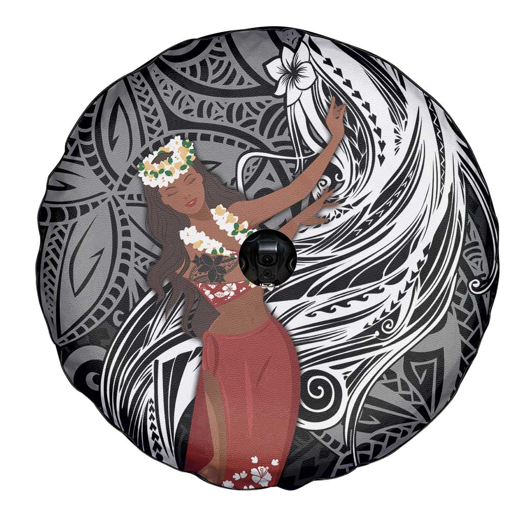 Tahiti Islands Polynesian Plumeria Spare Tire Cover Tahitian Vahine 'Ote'a - Black LT7 - Polynesian Pride