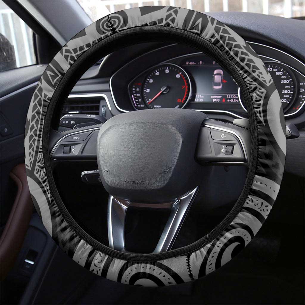 Tahiti Islands Polynesian Plumeria Steering Wheel Cover Tahitian Vahine 'Ote'a - Black LT7 - Polynesian Pride