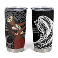 Tahiti Islands Polynesian Plumeria Tumbler Cup Tahitian Vahine 'Ote'a - Black LT7 Black - Polynesian Pride
