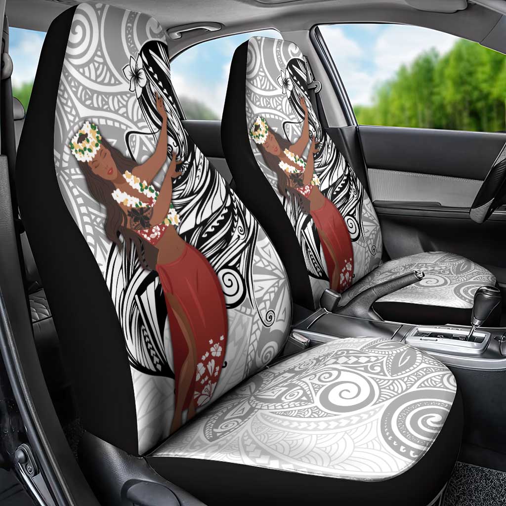 Tahiti Islands Polynesian Plumeria Car Seat Cover Tahitian Vahine 'Ote'a - White LT7 - Polynesian Pride