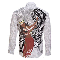 Tahiti Islands Polynesian Plumeria Family Matching Summer Maxi Dress and Hawaiian Shirt Tahitian Vahine 'Ote'a - White LT7 - Polynesian Pride