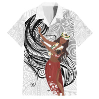 Tahiti Islands Polynesian Plumeria Hawaiian Shirt Tahitian Vahine 'Ote'a - White LT7 White - Polynesian Pride