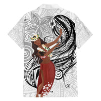 Tahiti Islands Polynesian Plumeria Hawaiian Shirt Tahitian Vahine 'Ote'a - White LT7 - Polynesian Pride