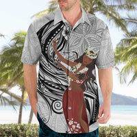 Tahiti Islands Polynesian Plumeria Hawaiian Shirt Tahitian Vahine 'Ote'a - White LT7 - Polynesian Pride