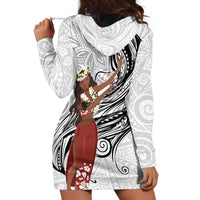 Tahiti Islands Polynesian Plumeria Hoodie Dress Tahitian Vahine 'Ote'a - White LT7 - Polynesian Pride