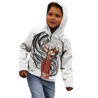 Tahiti Islands Polynesian Plumeria Kid Hoodie Tahitian Vahine 'Ote'a - White LT7 - Polynesian Pride